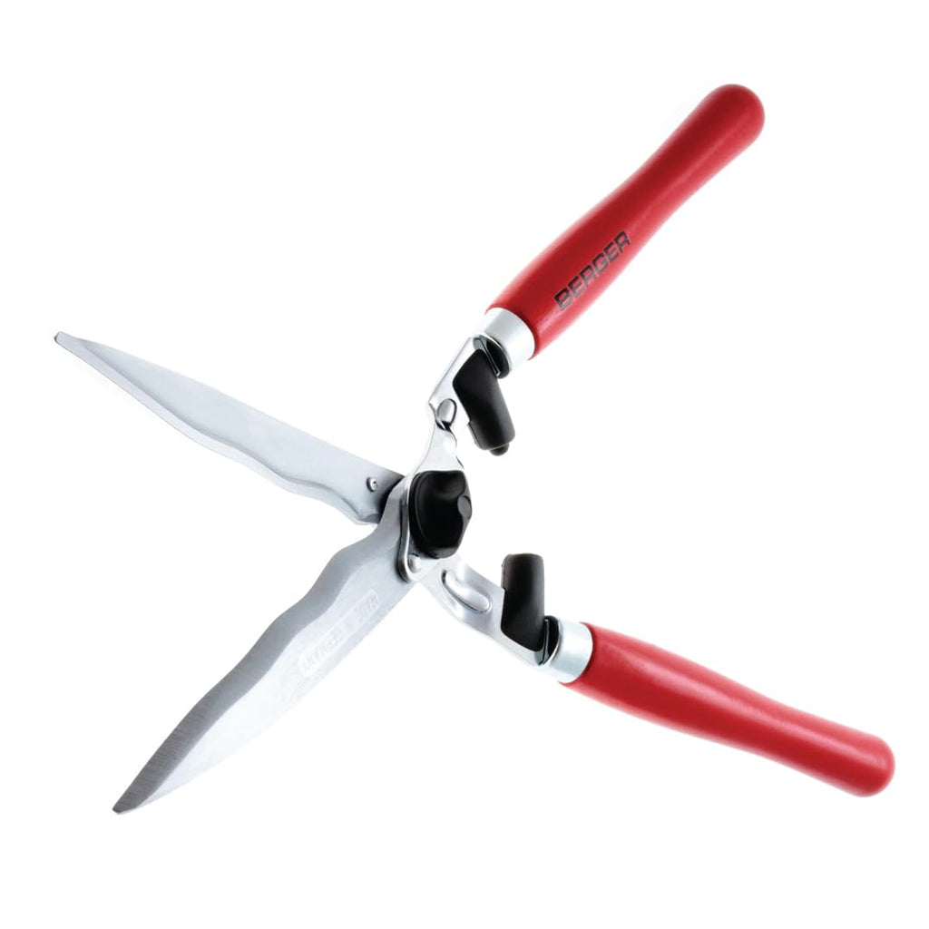 BERGER-Tools Heckenschere Komfort 4590 mit Wellenschliff und Anschlagdämpfer, Länge 54 cm, Rot, Heckenschere Komfort mit Wellenschliff 540mm