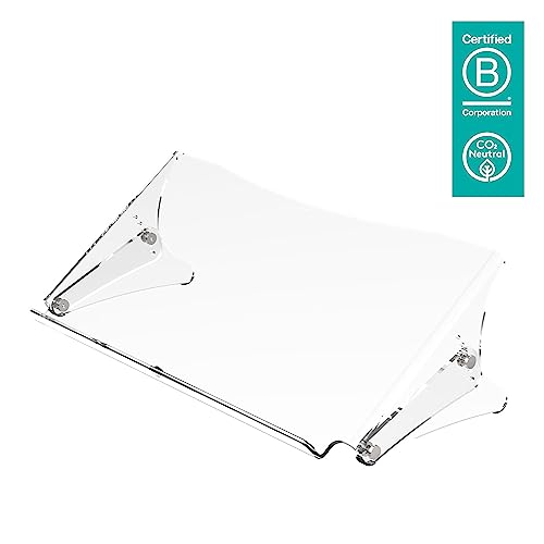 Dataflex Addit ErgoDoc® Dokumentenhalter - Verstellbar 400, Klarer Acryl, Dokumentenhalter auch geeignet für Bücher, Ordner bis A3, Verstellbar, Tragkraft 6kg, Ablagefläche für Tastatur