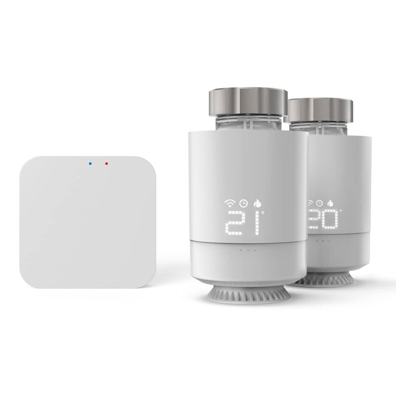 Hama Smartes Heizkörperthermostat, Starter-Set 2 St. mit Hub (Heizungssteuerung WLAN, Smart Home Heizungsregler f. alle Ventile, programmierbarer Heizungsthermostat, heizen per App), Weiß