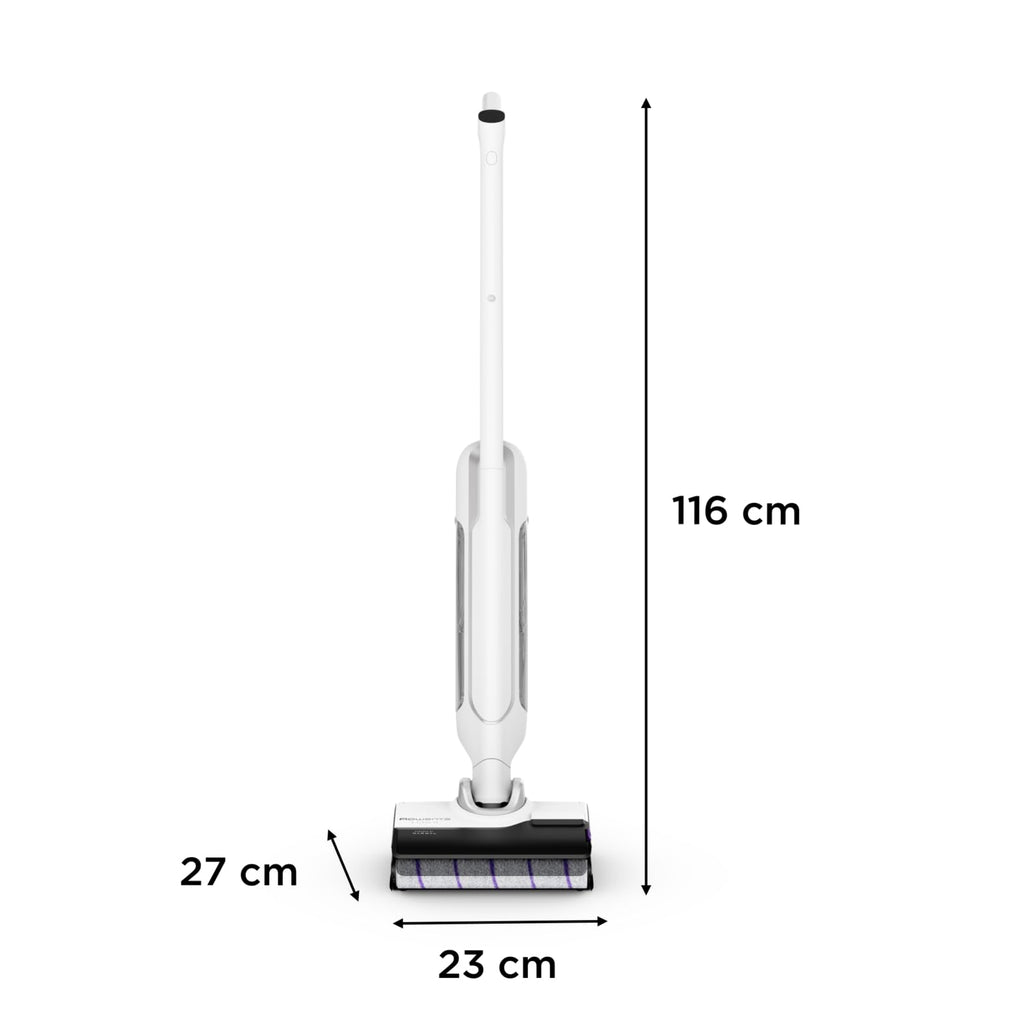 Rowenta X-Clean 10, kabelloser Akku-Nass-Trockensauger, Saugwischer selbstreinigend und -trocknend, Nasssauger Ultraleicht: nur 0,8 kg in der Hand, Waschsauger mit 60 min Laufzeit, weiß, GZ7540WO