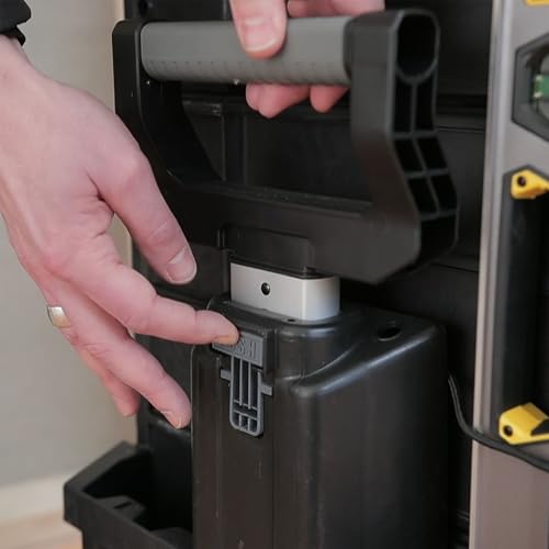 Stanley Rollende Werkstatt aus Metall-Kunststoff 1-79-206 / Werkzeugwagen leer mit 3 modularen Einheiten / Vielseitige Werkzeugbox für Kleinteile und große Werkzeuge