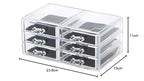 Compactor RAN6044 Make-up- und Schmuck-Aufbewahrungsbox mit 6 Schubladen, transparent, Polystyrol und Stoff, 23,8 x 15 x Höhe 11 cm