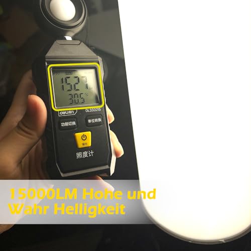 150W LED Turm Baustrahler mit Stativ, 15000 Lumen 360 Grad Strahler LED Arbeitsleuchte mit 2m Kabel, 4000K Warmweiß，Vormontage für Heimwerken, Werkstatt, Garage, Keller, Schuppen