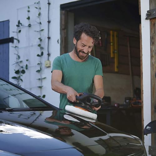 WORX Akku-Poliermaschine 20V WX856.9 – Elektrische Poliermaschine zum Polieren im Innen- und Außenbereich – Ohne Akku & Ladegerät – inkl. Auftrags- & Polierhaube – PowerShare universal kompatibel