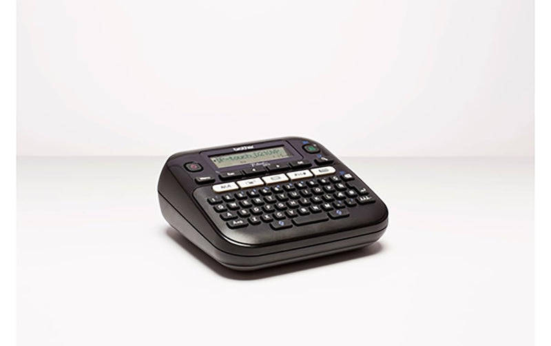 Brother PT-D210VP Beschriftungsgerät inklusive Netzadapter und Transportkoffer (für 3,5 bis 12 mm breite TZE-Schriftbänder, bis zu 20 mm/Sek. Druckgeschwindigkeit), schwarz