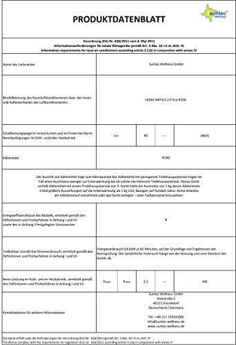 SUNTEC Mobiles Klimagerät Impuls 2.0 Eco R290 – Klimaanlage mobil und leise mit Abluftschlauch – Kühler & Entfeuchter für Räume bis 25 qm – Mobile Kühlung für Wohnung & Büro – 7.000 BTU – 2050 Watt