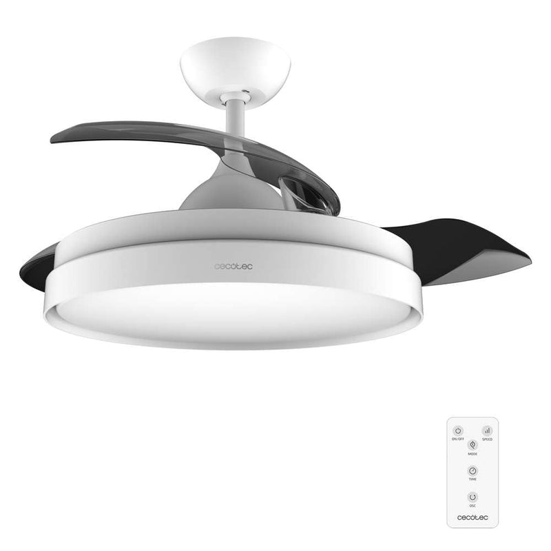 Cecotec Deckenventilator mit praktischen Flügeln und Lampe, EnergySilence Aero 4280, unsichtbar, 40 W, Durchmesser 106 cm, Timer, 3 Lichtfarben, Sommer-Winter, Weiß