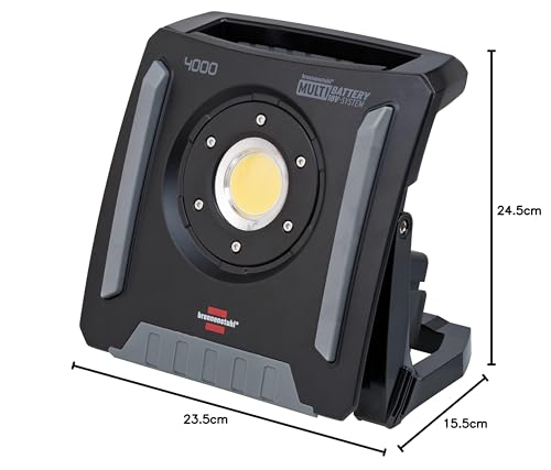 Brennenstuhl Professional Multi Battery LED Akku Baustrahler 4000 MA (40W, 4500lm, IP65, Arbeitsleuchte kompatibel mit 18V Akkus 10 verschiedener Hersteller, ohne Akku, Engineered in Germany)