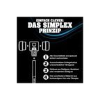 SIMPLEX-Schonhammer, Gummikomposition, mit Standfuß/Superplastik; mit Tempergussgehäuse und hochwertigem extra kurzen Holzstiel | D=80 mm/Stielausführung=extra kurz | 3027.282