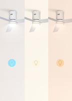 CREATE / WINDMINIMAL/Deckenventilator Weiß mit Beleuchtung und Fernbedienung/Leise, Timer, DC-Motor, 40W, Ø132 cm, 6 Geschwindigkeiten, Sommer-Winterbetrieb