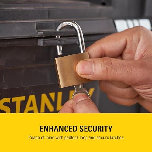 Stanley Rollende Werkstatt aus Metall-Kunststoff 1-79-206 / Werkzeugwagen leer mit 3 modularen Einheiten / Vielseitige Werkzeugbox für Kleinteile und große Werkzeuge