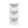 Furinno Pasir 3-stufiges Eck-Bücherregal mit offenem Regal, Weiß