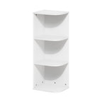 Furinno Pasir 3-stufiges Eck-Bücherregal mit offenem Regal, Weiß