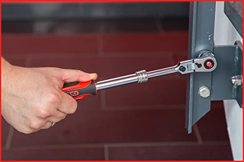 KS Tools 914.3820 3/8" SlimPOWER Teleskop-Gelenk-Umschaltknarre, 72 Zahn