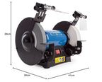 Scheppach Doppelschleifer SM200AL Schleifmaschine Schleifgerät | 500W Leistung | Verstellbarer Funkenschutz | Schleifscheibe 200mm Ø | inkl. Schlicht- und Schruppscheibe