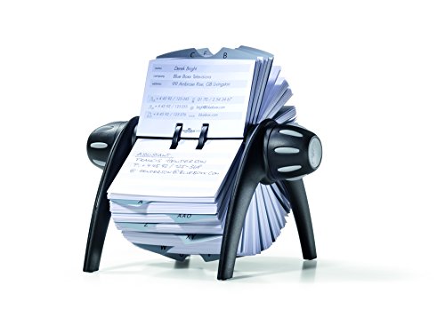 Durable Rollkartei Telindex Flip Vegas, mit 500 Karteikarten für Adressen, Register A-Z, schwarz, 241601
