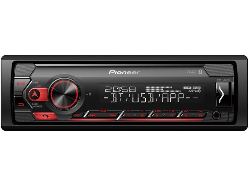 Pioneer MVH-S320BT, 1DIN Autoradio mit RDS, halbe Einbautiefe, deutsche Menüführung, Bluetooth, USB, AUX-Eingang, Freisprecheinrichtung, Smart Sync