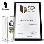 Rössler SOHO 4er Schubladenbox aus Papier | Büro Organizer Schreibtisch | Schubladen Organizer Büro Zubehör & Bürobedarf | Schreibtisch Organizer Box | 18 x 25 x 32 cm | 1 Stück | Farbe: Schwarz