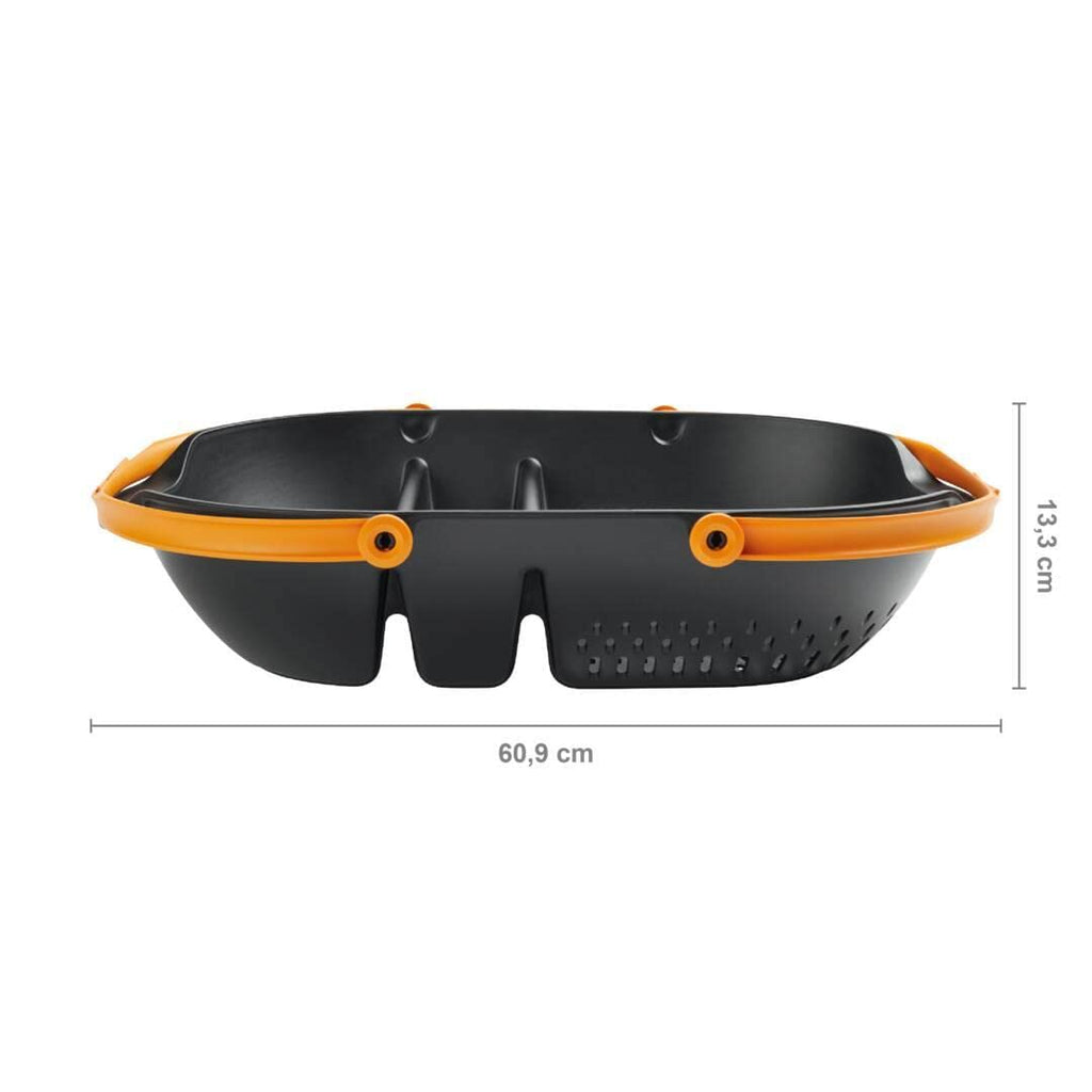 Fiskars Erntekorb, Zum Sammeln, Transportieren und Reinigen von Ernte und Erntewerkzeugen, Kunststoff, Schwarz/Orange, Plus, 1062831