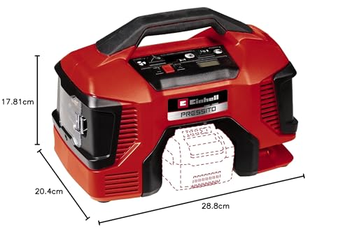 Einhell Akku-Kompressor PRESSITO 18/21 Power X-Change (18 V, max. 10.5 bar, 21 l/min Ansaugleistung, Motordrehzahl 18000 min^-1, ölfrei, ohne Akku)