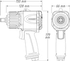HAZET Schlagschrauber 9012TT I Max. Lösemoment 2200 Nm, Vierkantantrieb 12,5 mm (1/2 Zoll) I Hochleistungs-Doppelhammer-Schlagwerk- kompakt und leicht mit Twin-Turbo Technologie
