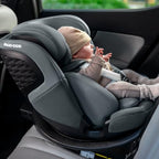 Maxi-Cosi Emerald 360 S i-Size, Autositz 360 Grad Drehbar, 0–12 Jahre (40–150 cm), Mitwachsender Kindersitz 0-36kg, ISOFIX-Kindersitz, 4 Liegepositionen, G-CELL Seitenaufprallschutz, Tonal Graphite