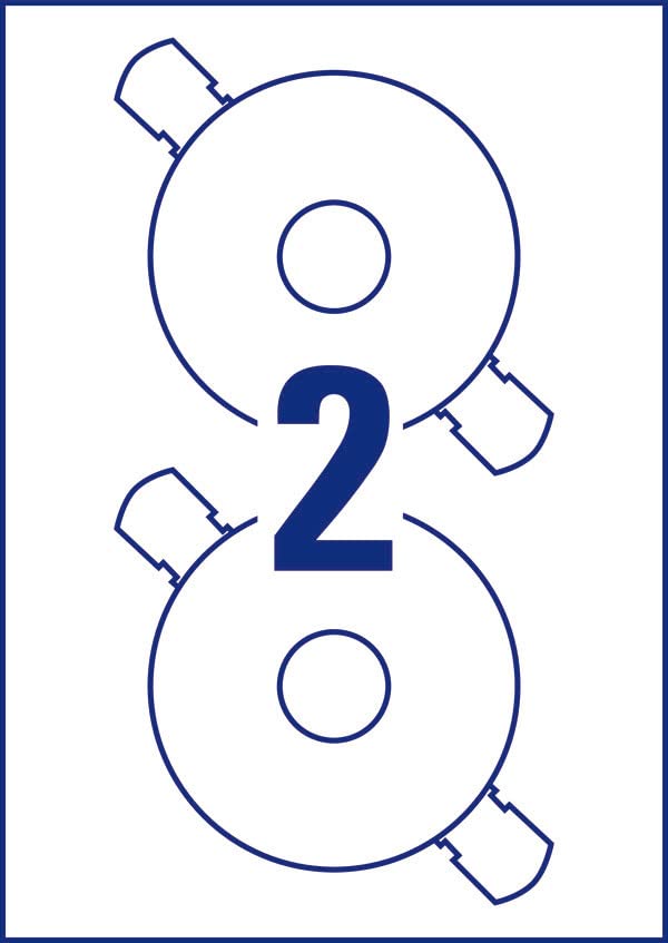 AVERY Zweckform C6074-20 selbstklebende CD-Etiketten (40 blickdichte CD-Aufkleber, Ø 117 mm auf A4, ClassicSize, Papier hochglänzend, bedruckbare Klebeetiketten für alle Inkjet-Drucker) 20 Blatt, weiß