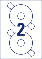 AVERY Zweckform C6074-20 selbstklebende CD-Etiketten (40 blickdichte CD-Aufkleber, Ø 117 mm auf A4, ClassicSize, Papier hochglänzend, bedruckbare Klebeetiketten für alle Inkjet-Drucker) 20 Blatt, weiß