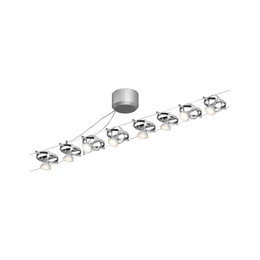 Paulmann 94153 Seilsystem Set Cardan max. 8x10W GU5,3 dimmbar Metall Seilsystem Seilleuchte Seillampe LED ohne Leuchtmittel