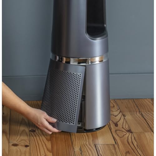 Rowenta rotorloser 2 in1 Luftreinigungsventilator Eclipse QU5030 | Luftreiniger und Ventilator | Feinpartikel | 12 Geschwindigkeiten | Timer | verzögerte Startfunktion | Fernbedienung | Anthrazit