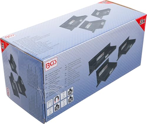 BGS 67150 | Magnet-Ablagen-Satz | 3-tlg. | 150 / 210 / 310 mm | Magnetschalen | Magnetische Ablage | Magnetkorb