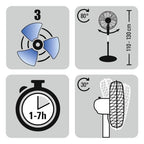 TROTEC Standventilator TVE 25 S, geräuscharmer Ventilator, 40 Watt, 3 Gebläsestufen, 80°-Oszillation, stufenlos höhenverstellbar bis 130 cm, Timer-Funktion, Fernbedienung