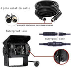 CAMECHO Rückfahrkamera 4 Kameras Set, 9" Monitor 4 Geteilte Rück und Vorder Kamera, Weitwinkel, IP68 wasserdicht, 18IR Nachtsicht, Rückfahrkamera funk für LKW/Anhänger/Bus/Van/Landwirtschaft(12V-35V)