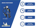 MICHELIN 3-teiliger Druckluft-Kit (enthält Füllpistole mit Manometer, 5m Spiralschlauch, kurze Ausblaspistole) - Maximaler Druck : 8 bar