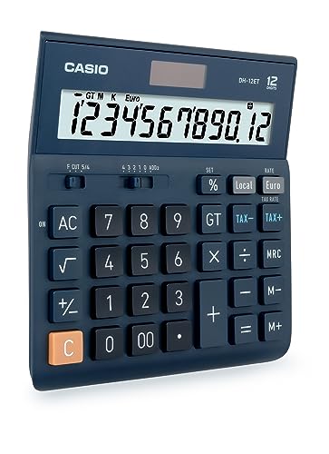 Casio Tischrechner DH-12ET 12-stellig Steuerberechnung Gesamtsummen-Speicher Solar-/Batteriebetrieb