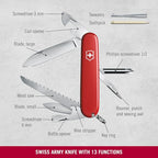 Victorinox Schweizer Taschenmesser Hiker, Swiss Army Knife, Multitool, 13 Funktionen, Klinge, Dosenöffner, Schraubendreher