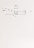 CREATE / WINDMINIMAL/Deckenventilator Schwarz mit Beleuchtung und Fernbedienung/Leise, Timer, DC-Motor, 40W, Ø132 cm, 6 Geschwindigkeiten, Sommer-Winterbetrieb