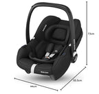 Maxi-Cosi CabrioFix i-Size, Babyschale, 0–12 Monate, max. 12 kg, leichter i-Size Kindersitz (3,2 kg), Sonnenverdeck, gepolsterter Sitz, für viele Maxi-Cosi Kinderwagen, Essential Black