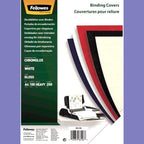Fellowes Präsentationsdeckblatt Chromolux, Karton mit Lederstruktur, A4, 250 g/m² starker Karton, Farbe: weiß, 100 Stück