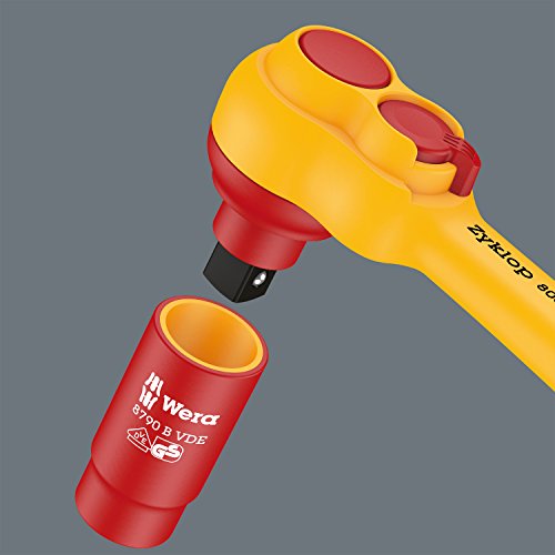 Wera 05004970001 8100 SB VDE 1 Zyklop Knarrensatz, Isoliert, Umschalthebel, 17-teilig, 3/8 Zoll