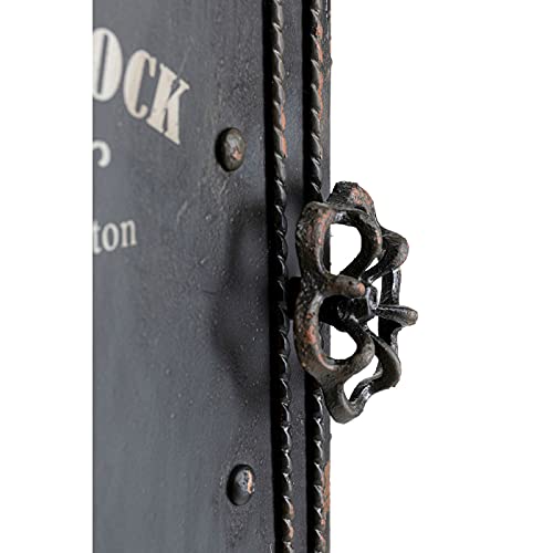 Kare Design Schlüsselkasten Safe, Schwarz, Schrank, Vintage Safe, mit 6 Haken, Stahl, Klein, 31x24x13 cm (H/B/T)