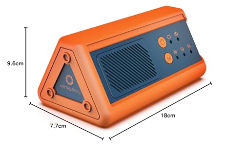 Airthereal PA1K-GO tragbarer Ozongenerator - schnurloser, batteriebetriebener Geruchsbeseitiger für Auto, Hotelzimmer, Büros, Badezimmer sowie andere, kleine Räume (blau-orange)