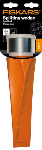 Fiskars Dreh-Spaltkeil, Gehärteter Stahl (geschmiedet), Polymer-Schlagfläche mit Metallring, Orange, SAFE-T, 1001615