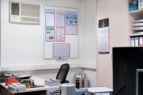 FRANKEN Magnetisches Whiteboard 200 x 100 cm, Magnettafel mit lackierter Stahl-Oberfläche, Schreibtafel inkl. FRANKEN Marker & Ablageschale, Für Büro, Home Office & Schule, Aluminiumrahmen, X-tra!Line