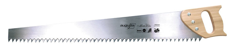Augusta-Heckenrose Porenbetonsäge 750mm I Handsäge aus Bandstahl C75 mit stabilem Holzgriff I Robuste Bausäge mit grober Schubzahnung für Porenbetonsteine u.a.