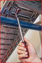 KS Tools 914.3820 3/8" SlimPOWER Teleskop-Gelenk-Umschaltknarre, 72 Zahn