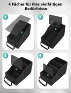 YOHOOLYO Auto Organizer Kinder Rücksitz mit 4 Fächern und 4 Getränkehalter zusammenklappbar Rückbank Beifahrersitz für Spielzeug Bücher Snacks Schwarz