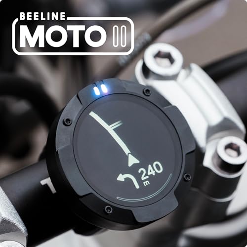 Beeline Moto II - Navigationsgerät für Motorräder | Globale Navigation | Minikarten-Schnittstelle | 14 Stunden Akkulaufzeit | IP67 Wasser- und stoßfest | USB-C-Aufladung mit Riemenhalterung