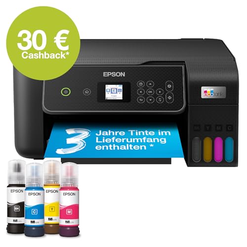 Epson EcoTank ET-2870 A4-Multifunktions-Wi-Fi-Tintentankdrucker, mit einem im Lieferumfang enthaltenen Vorrat an Tinten bis zu 3 Jahren