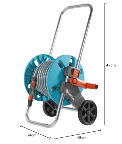 Carro Aquaroll S Con 20 m de manguera Classic, 13 mm(1/2”) de piezas Original Gardena System y Lanza rociadora